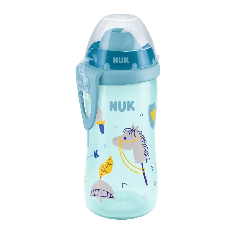 NUK Cana Flexi 300 ml cu pai moale de la 12 luni bleu