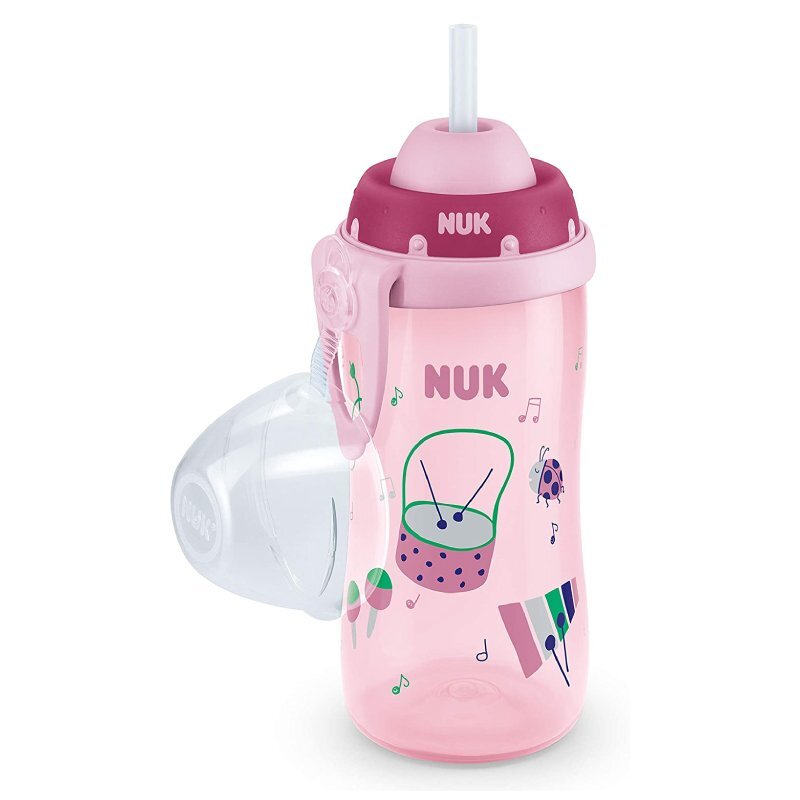 NUK Cana Flexi 300 ml cu pai moale de la 12 luni roz