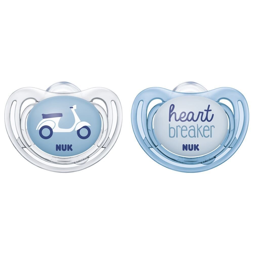 NUK Set 2 suzete Freestyle silicon M3 blue 18-36 luni