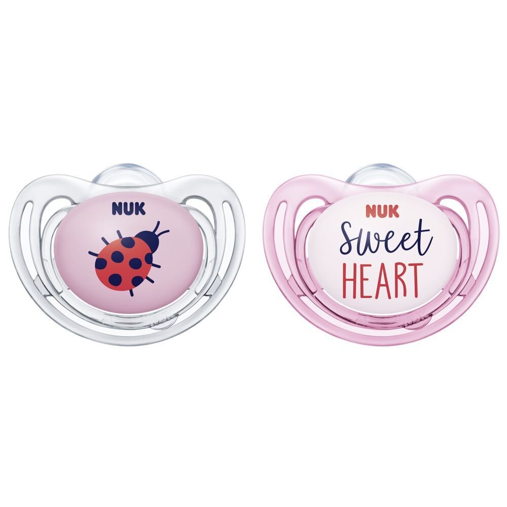 NUK Set 2 suzete Freestyle silicon M3 rose 18-36 luni