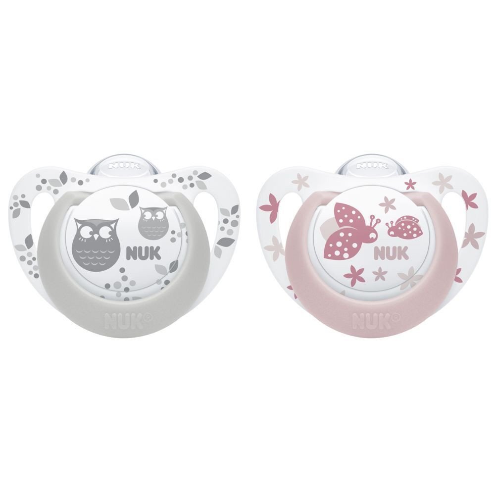 NUK Set 2 suzete Genius Color silicon M3 rose 18-36 luni