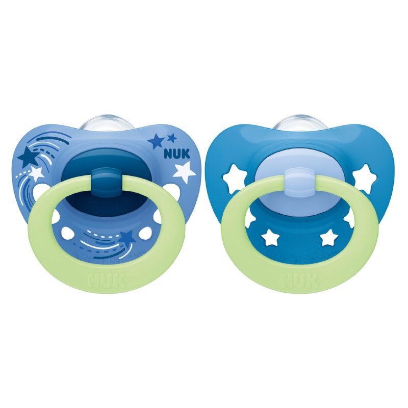 NUK Set 2 suzete Signature Night Silicon 6-18 luni M2 albastru