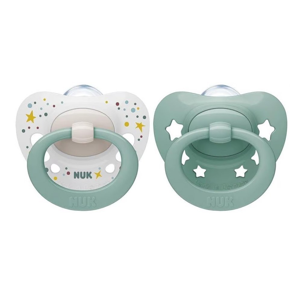 NUK Set 2 suzete Signature Silicon M1 0-6 luni Verde