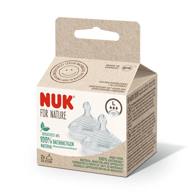 NUK Set 2 tetine for Nature din silicon L 6-18 luni
