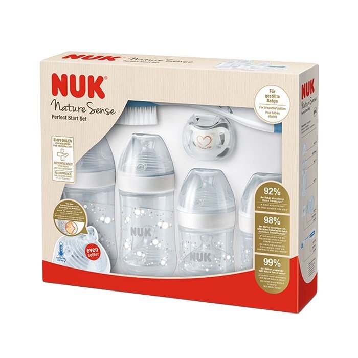 NUK Set nou nascut Nature Sense Perfect Start cu control temperatura alb