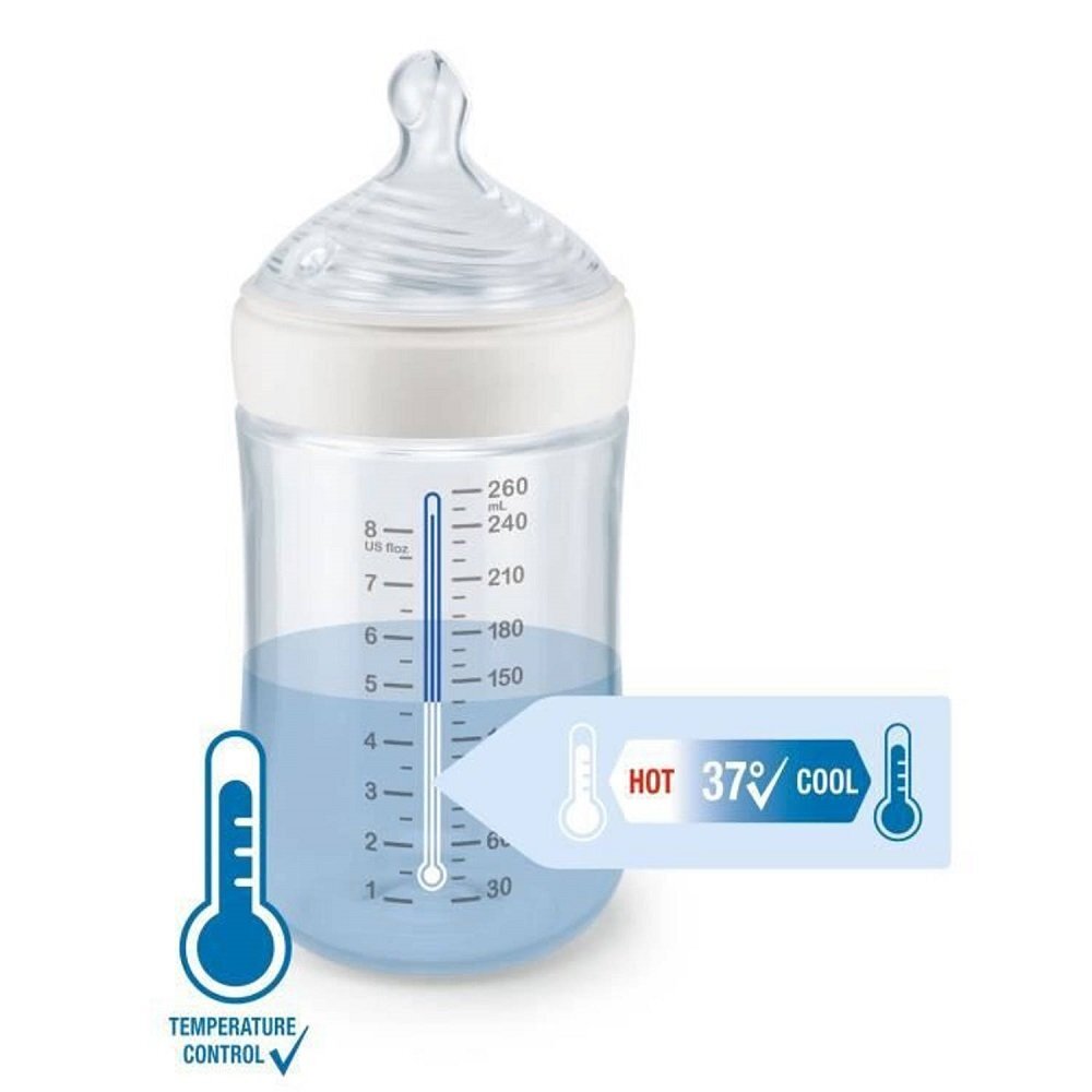 NUK Set nou nascut Nature Sense Perfect Start cu control temperatura alb