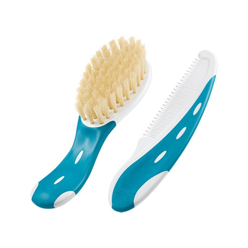 NUK Set perie par natural si piepten bleu
