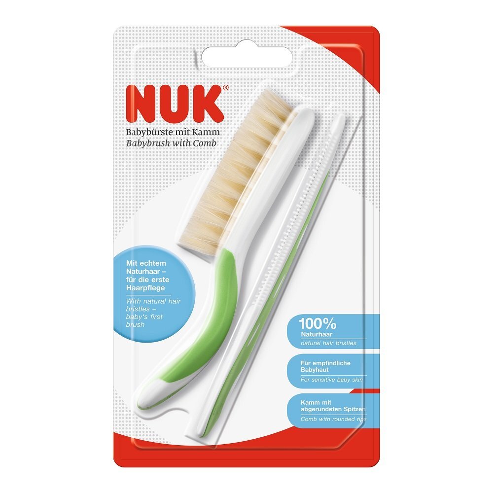 NUK Set perie par natural si piepten verde