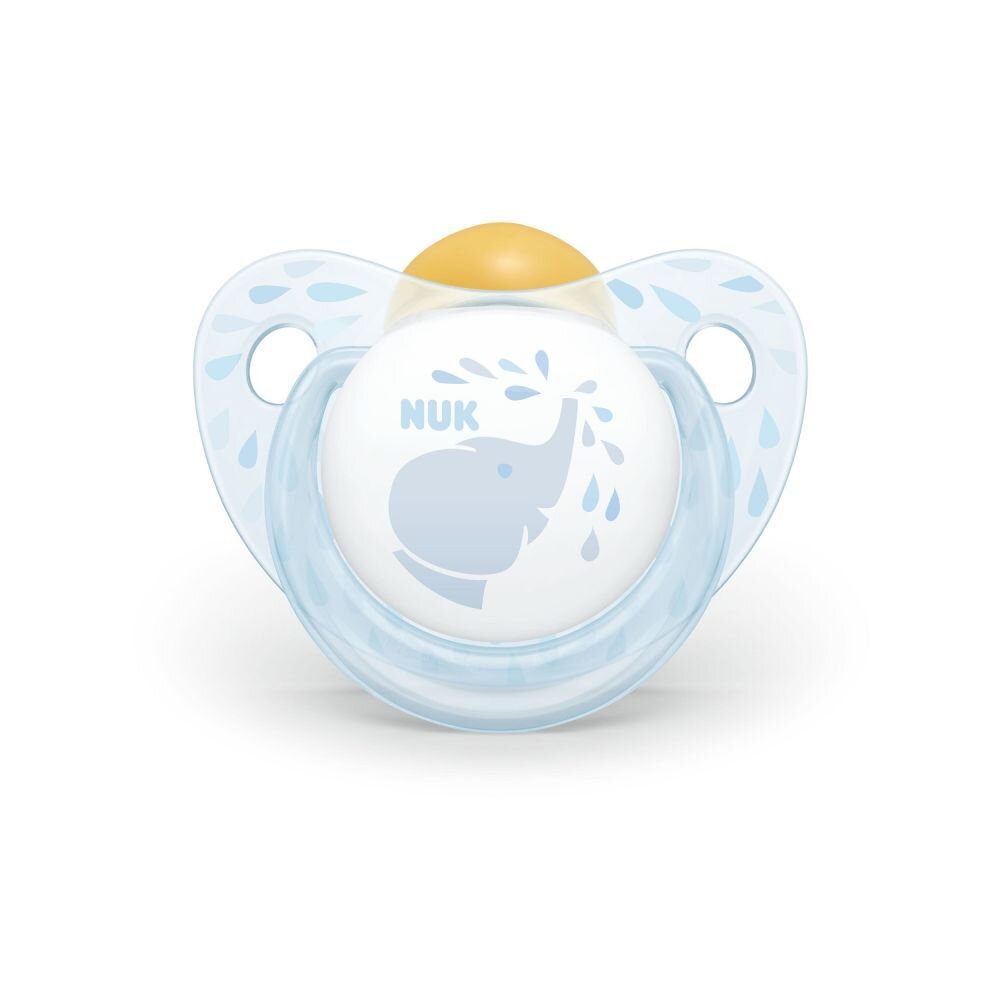 NUK Suzeta Baby Blue latex M1 elefant 0-6 luni