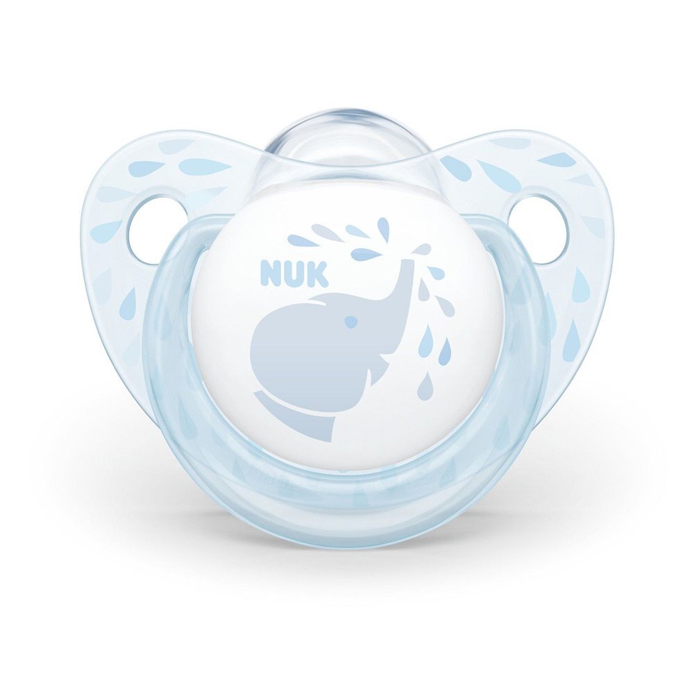 NUK Suzeta Baby blue silicon M1 elefant 0-6 luni