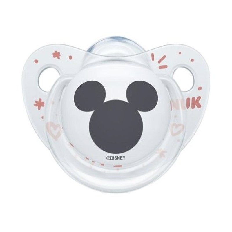 NUK Suzeta Disney Mickey silicon 6-18 luni M2 transparentroz