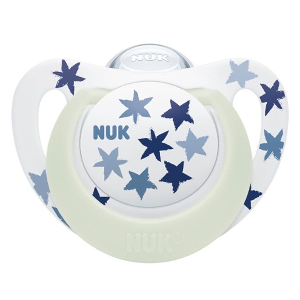 NUK Suzeta Star Night silicon 18-36 luni M3 albastru