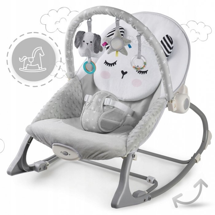Nukido Balansoar multifunctional cu vibratii panda 3 jucarii 705100 Gri