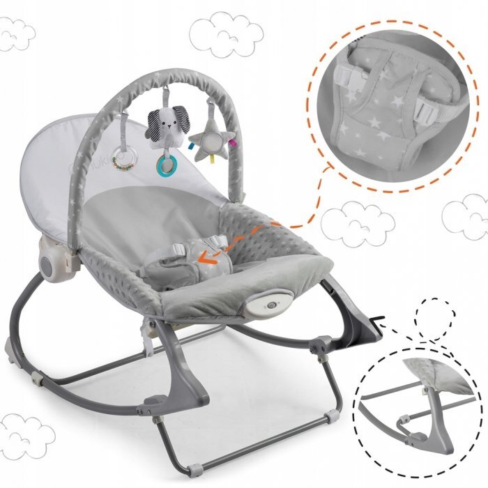 Nukido Balansoar multifunctional cu vibratii panda 3 jucarii 705100 Gri