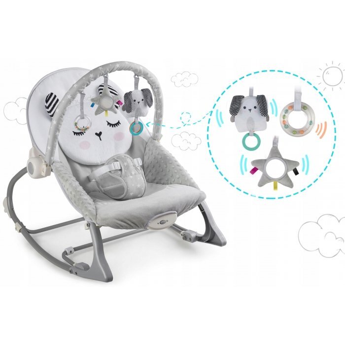 Nukido Balansoar multifunctional cu vibratii panda 3 jucarii 705100 Gri