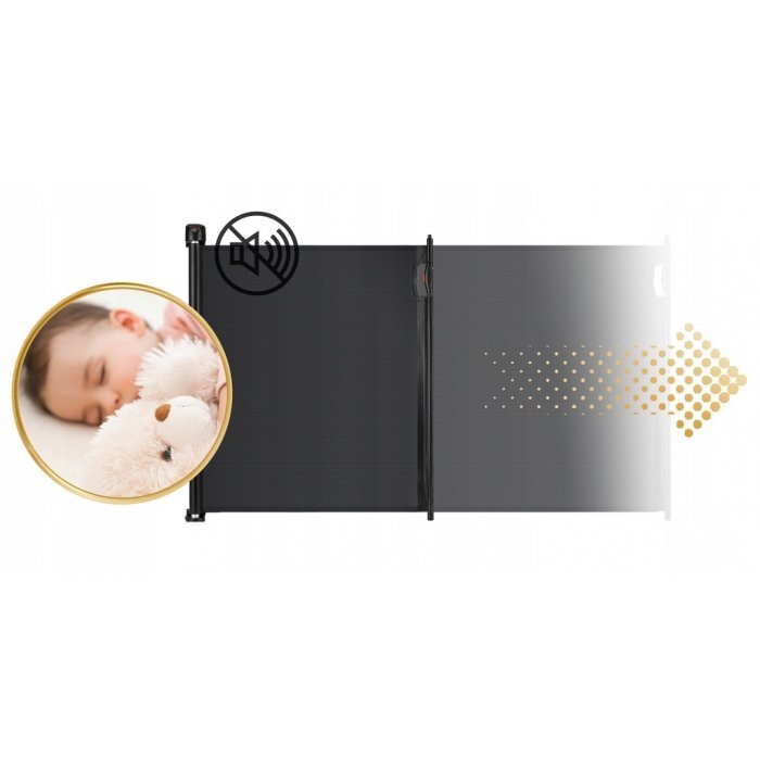 Nukido Bariera de protectie extensibila pentru scari si usi 50-140 cm 718400 negru