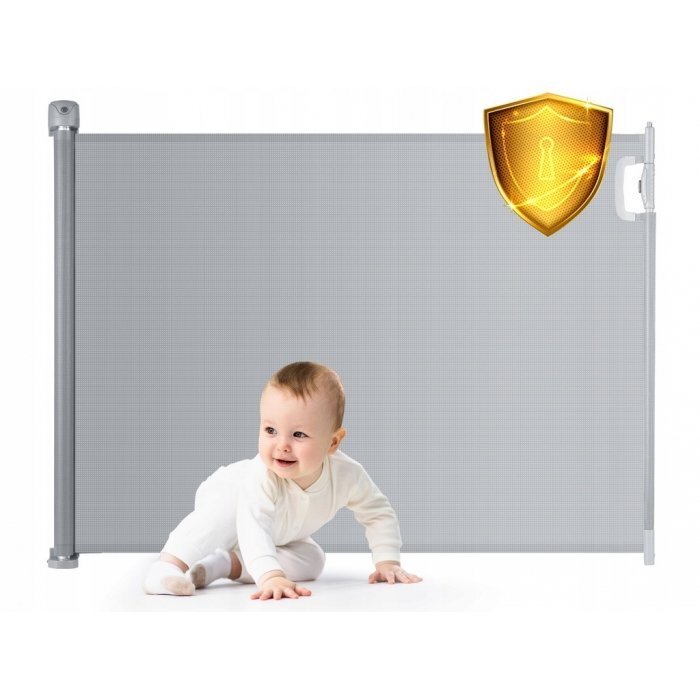 Nukido Bariera de protectie extensibila pentru scari si usi 50-140 cm 718401 gri