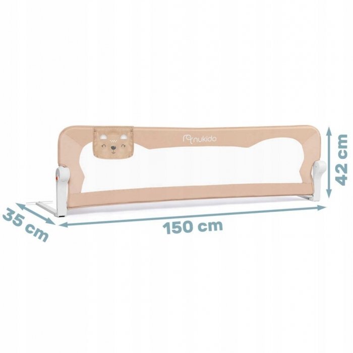 Nukido Bariera de protectie pentru pat 150x35 x42 cm Bej