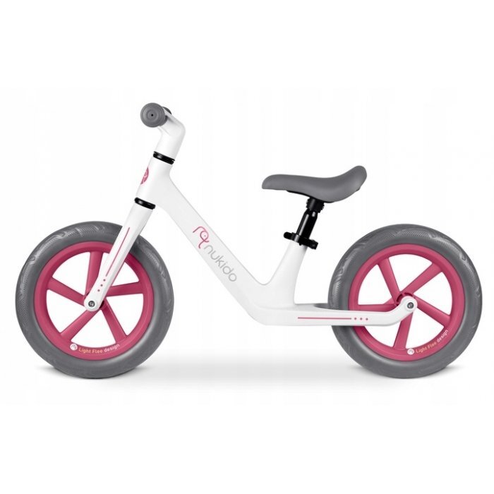 Nukido Bicicleta fara pedale pentru copii 87x39x54 cm roti EVA Light Flee Roz-Alb