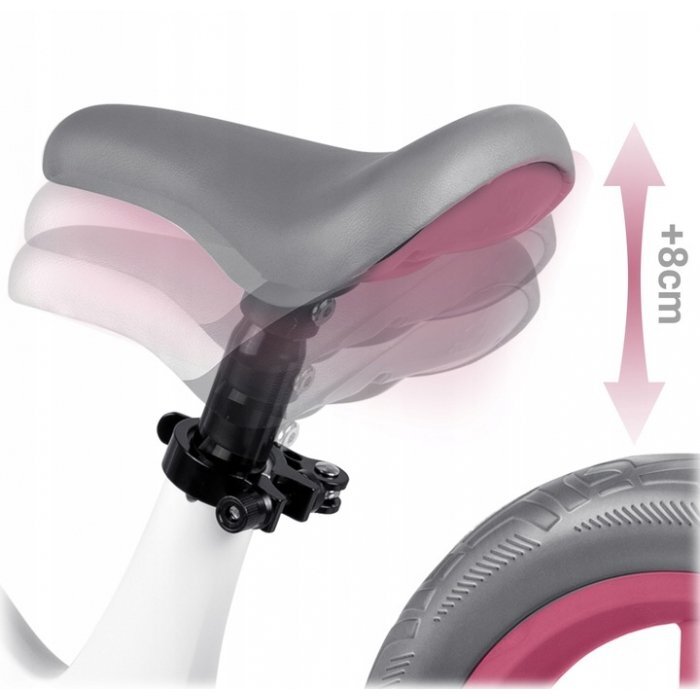 Nukido Bicicleta fara pedale pentru copii 87x39x54 cm roti EVA Light Flee Roz-Alb
