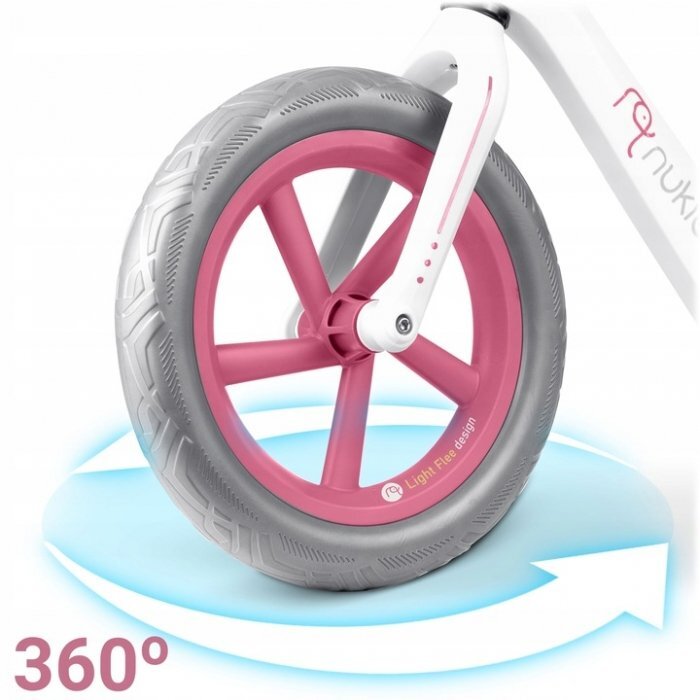 Nukido Bicicleta fara pedale pentru copii 87x39x54 cm roti EVA Light Flee Roz-Alb