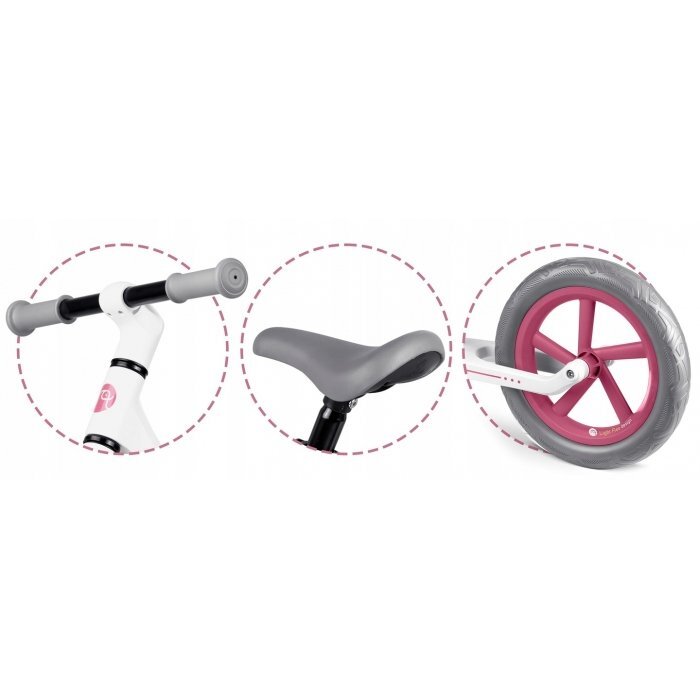 Nukido Bicicleta fara pedale pentru copii 87x39x54 cm roti EVA Light Flee Roz-Alb