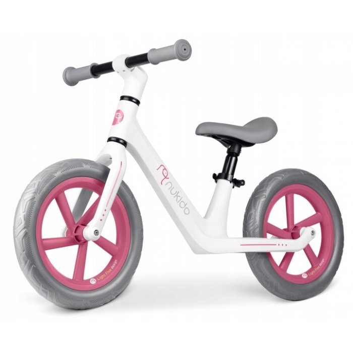 Nukido Bicicleta fara pedale pentru copii 87x39x54 cm roti EVA Light Flee Roz-Alb