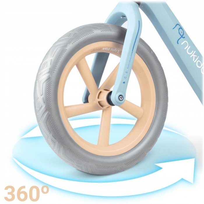 Nukido Bicicleta fara pedale pentru copii Light Flee Albastru 87x39x54 cmde la 2ani roti EVAsezut moale cu inaltime reglabila intre 35-41 cmcadru rezistentmanere cauciucate ergonomice cu opritori