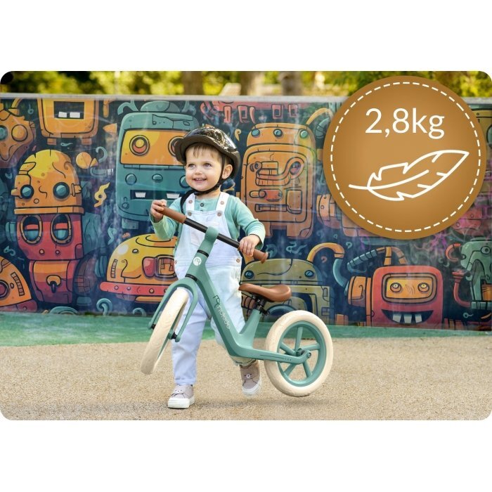 Nukido Bicicleta fara pedale pentru copii Light Flee Verde 87x39x54 cmde la 2ani roti EVAsezut moale cu inaltime reglabila intre 35-41 cmcadru rezistentmanere cauciucate ergonomice cu opritori