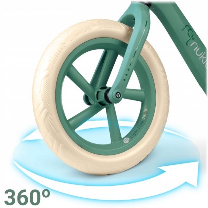 Nukido Bicicleta fara pedale pentru copii Light Flee Verde 87x39x54 cmde la 2ani roti EVAsezut moale cu inaltime reglabila intre 35-41 cmcadru rezistentmanere cauciucate ergonomice cu opritori