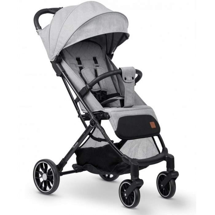 Nukido Carucior cu pliere compacta pentru copii cu suspensiispatar reglabilbara de protectie detasabilacapotina cu protectie UVhusa de transporthusa picioare si husa ploaiedimensiuni compatibile avion Paseo Gri deschis