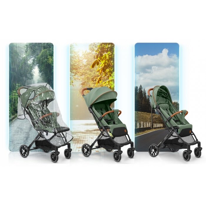 Nukido Carucior sport pentru copii Paseo Verde cu suspensii spatar reglabil pliere compacta potrivit pentru avion