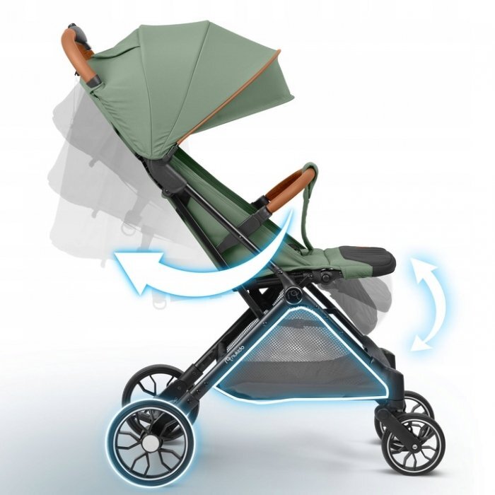 Nukido Carucior sport pentru copii Paseo Verde cu suspensii spatar reglabil pliere compacta potrivit pentru avion