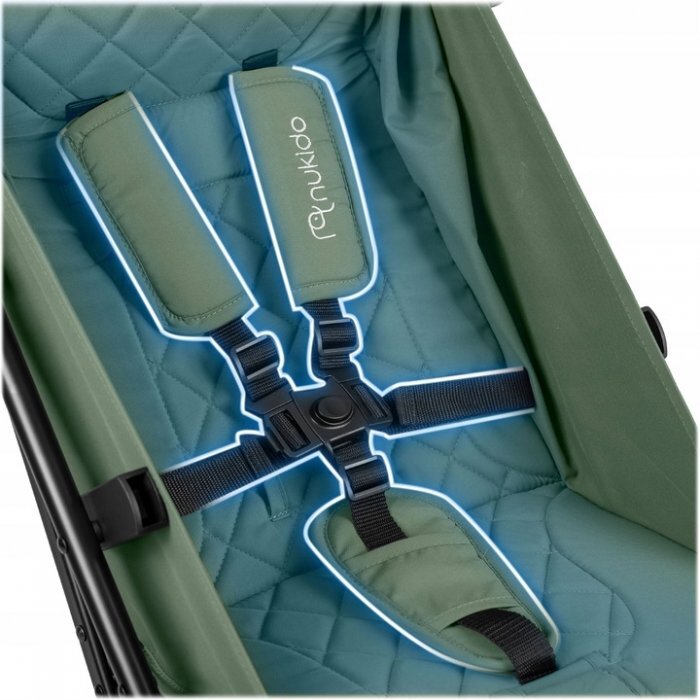 Nukido Carucior sport pentru copii Paseo Verde cu suspensii spatar reglabil pliere compacta potrivit pentru avion