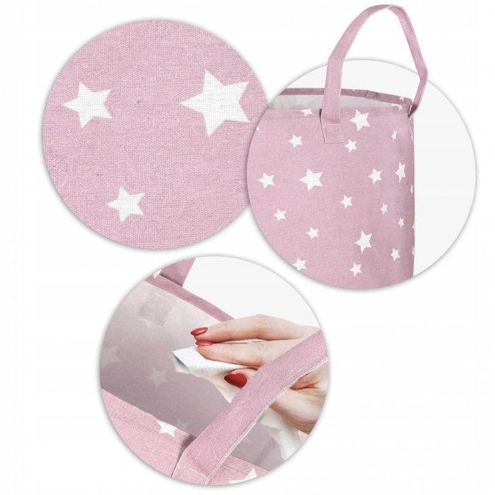 Nukido Cos din bumbac 35x45 cm pentru depozitarea hainelorjucariilor Roz
