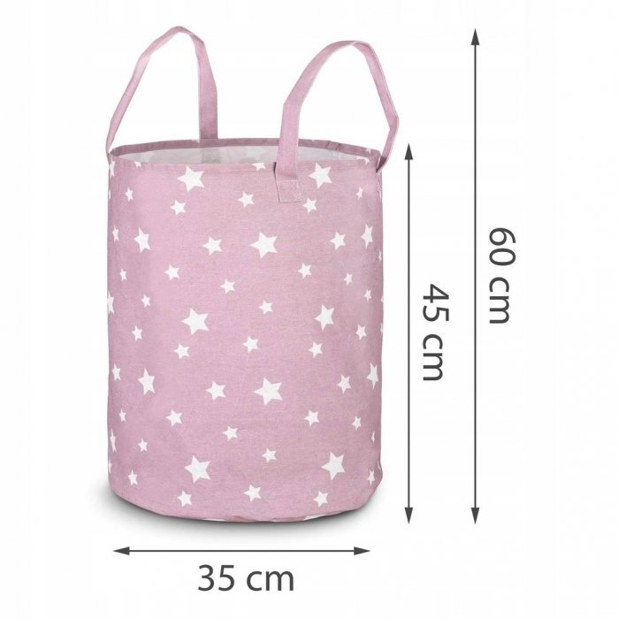 Nukido Cos din bumbac 35x45 cm pentru depozitarea hainelorjucariilor Roz