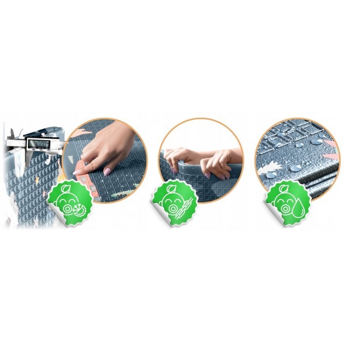 Nukido Covoras de joaca pentru copii cu doua fete Castelul printesei Gri 200x150x1cmpliabilrealizat din spuma XPE inodorain cutie de carton ce se poate colora
