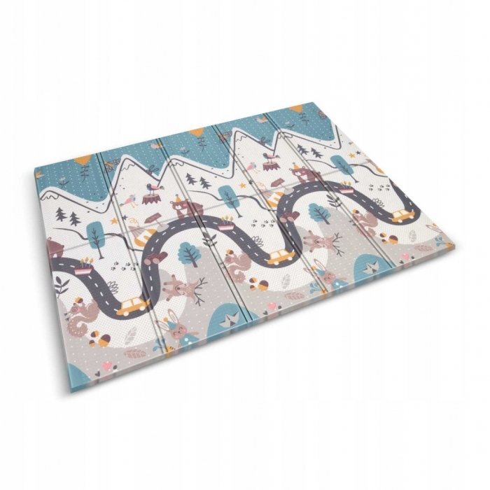 Nukido Covoras de joaca pentru copii cu doua fete Forest 200x150x1cmpliabilrealizat din spuma XPE inodorain cutie de carton ce se poate colora