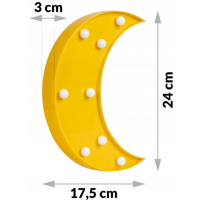 Nukido Lampa de veghe pentru camera copii Moon Galben lumini LED functionare cu baterii