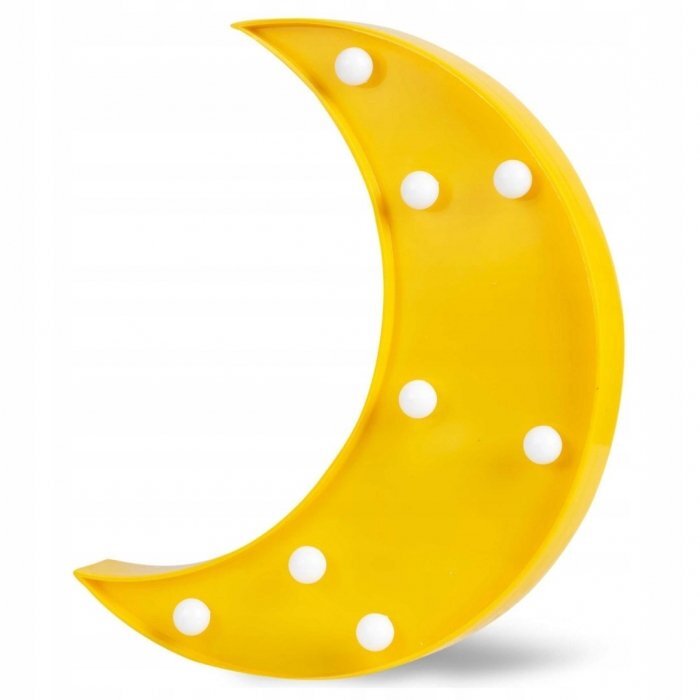 Nukido Lampa de veghe pentru camera copii Moon Galben lumini LED functionare cu baterii