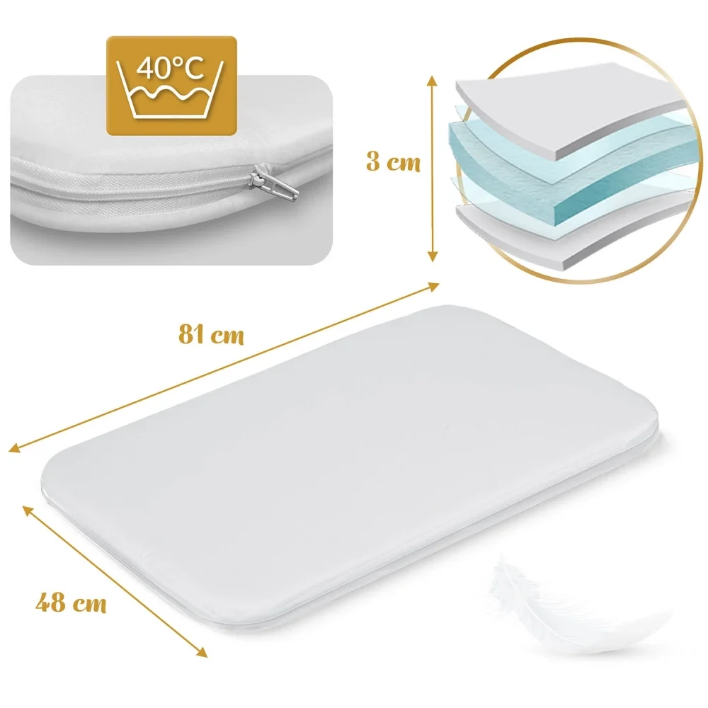 Nukido Patut co-sleeper Bej cu laterala culisantaroti cu franeinaltime reglabilamateriale respirabile curele de fixare la patul parinteluipozitie antirefluxsaltea inclusa