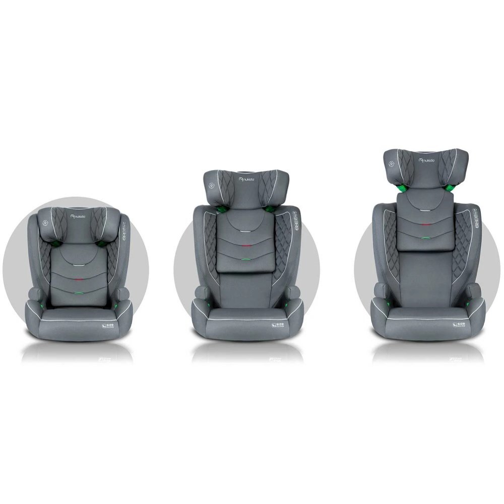 Nukido Scaun auto copii cu isofix I-SIZE 100-150 cm Louis Gritetiera reglabila in 12 pozitiihusa detasabilaindicatori instalare centuraprotectie la impact lateral si certificare ECE R129