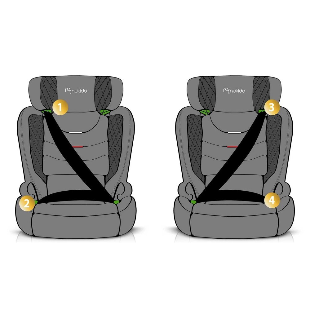 Nukido Scaun auto copii cu isofix I-SIZE 100-150 cm Louis Gritetiera reglabila in 12 pozitiihusa detasabilaindicatori instalare centuraprotectie la impact lateral si certificare ECE R129
