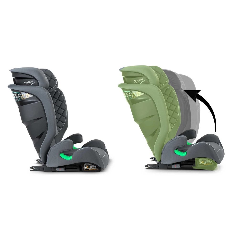 Nukido Scaun auto copii cu isofix I-SIZE 100-150 cm Louis Gritetiera reglabila in 12 pozitiihusa detasabilaindicatori instalare centuraprotectie la impact lateral si certificare ECE R129