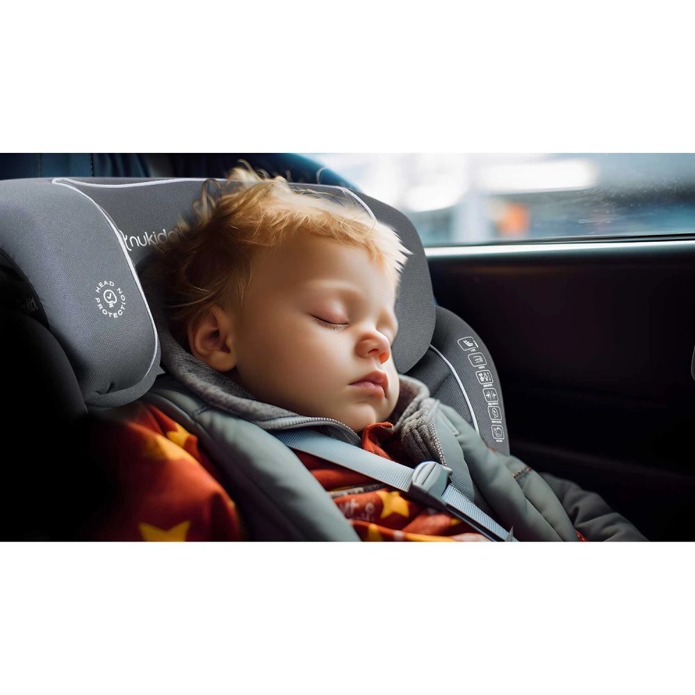 Nukido Scaun auto copii cu isofix I-SIZE 100-150 cm Louis Gritetiera reglabila in 12 pozitiihusa detasabilaindicatori instalare centuraprotectie la impact lateral si certificare ECE R129