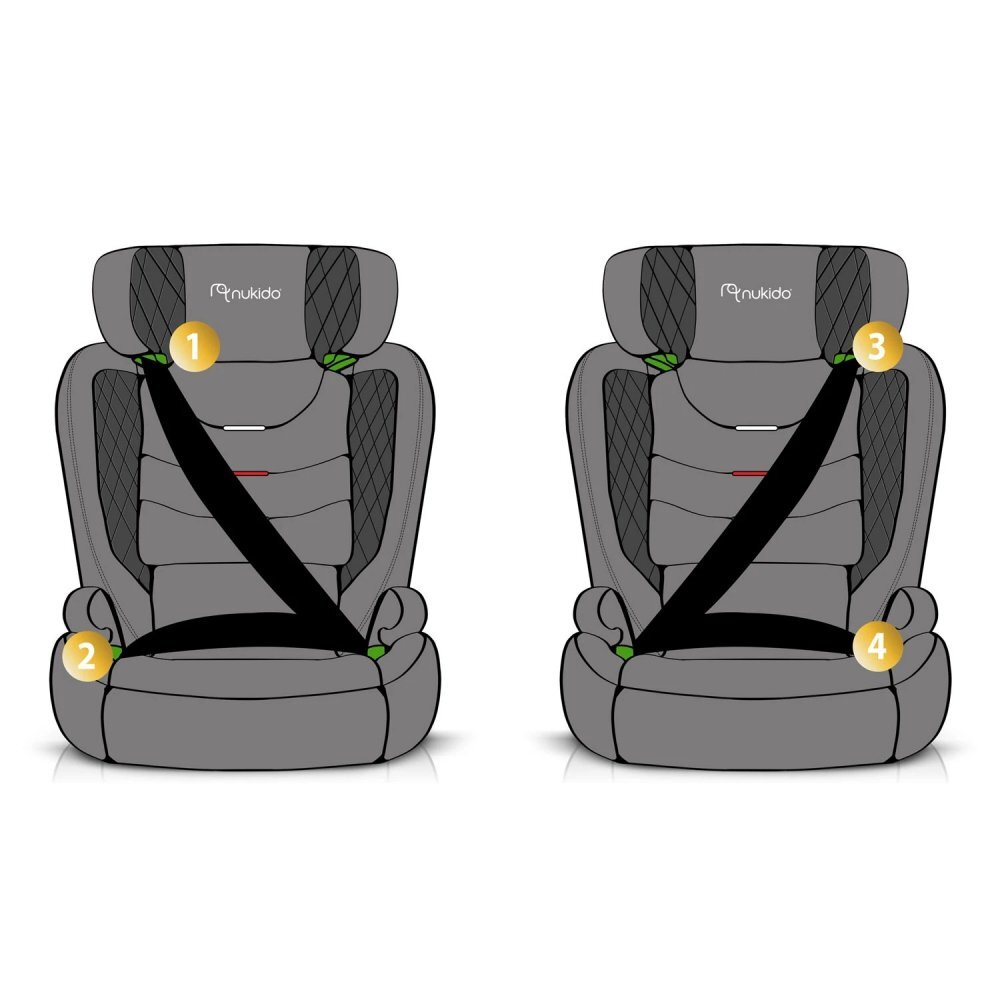 Nukido Scaun auto copii cu isofix I-SIZE 100-150 cm Louis NegruBleumarintetiera reglabila in 12 pozitiihusa detasabilaindicatori instalare centuraprotectie la impact lateral si certificare ECE R129