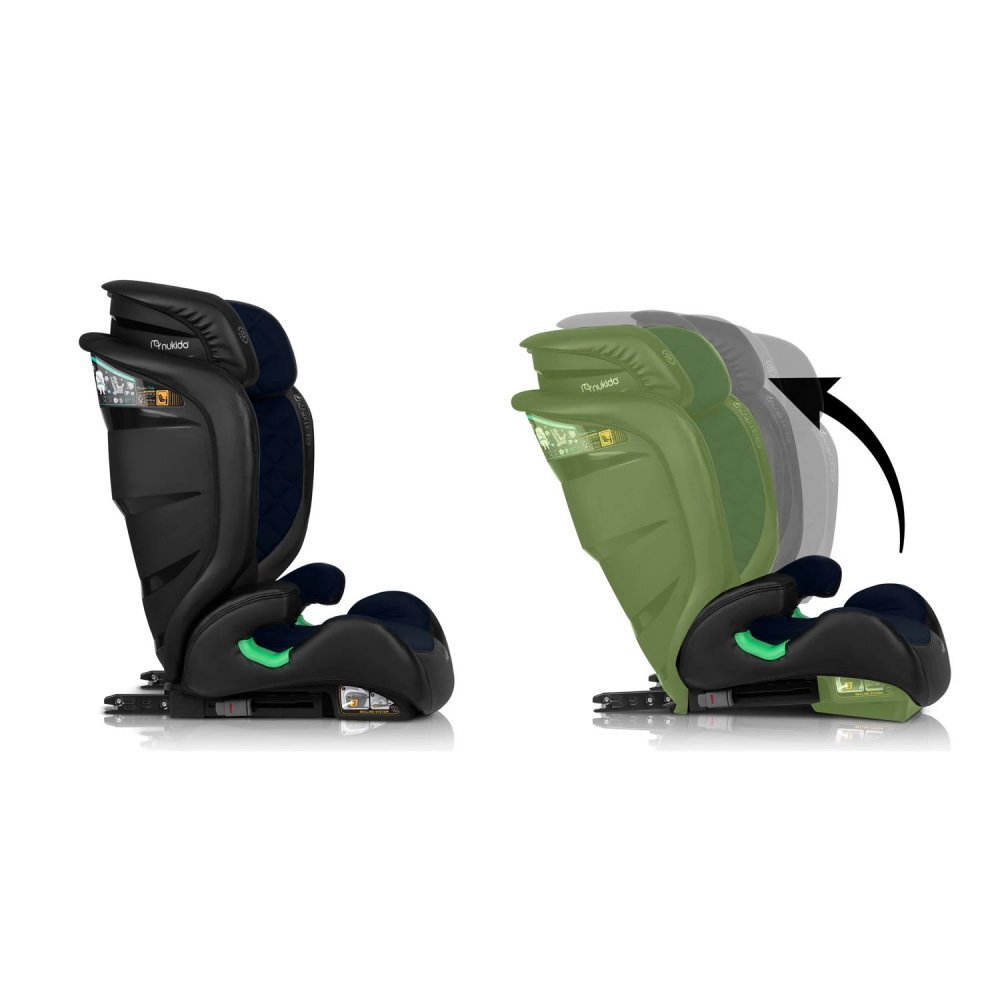 Nukido Scaun auto copii cu isofix I-SIZE 100-150 cm Louis NegruBleumarintetiera reglabila in 12 pozitiihusa detasabilaindicatori instalare centuraprotectie la impact lateral si certificare ECE R129