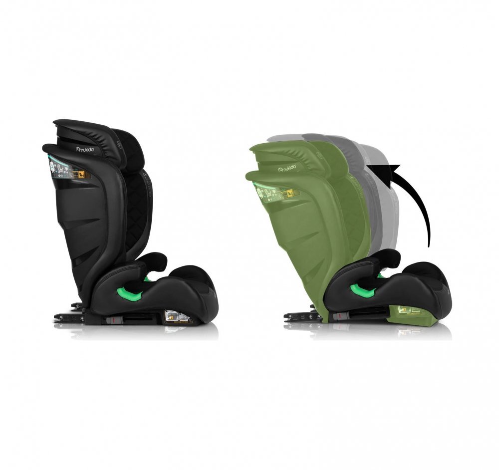 Nukido Scaun auto copii cu isofix I-SIZE 100-150 cm Louis Negrutetiera reglabila in 12 pozitiihusa detasabilaindicatori instalare centuraprotectie la impact lateral si certificare ECE R129
