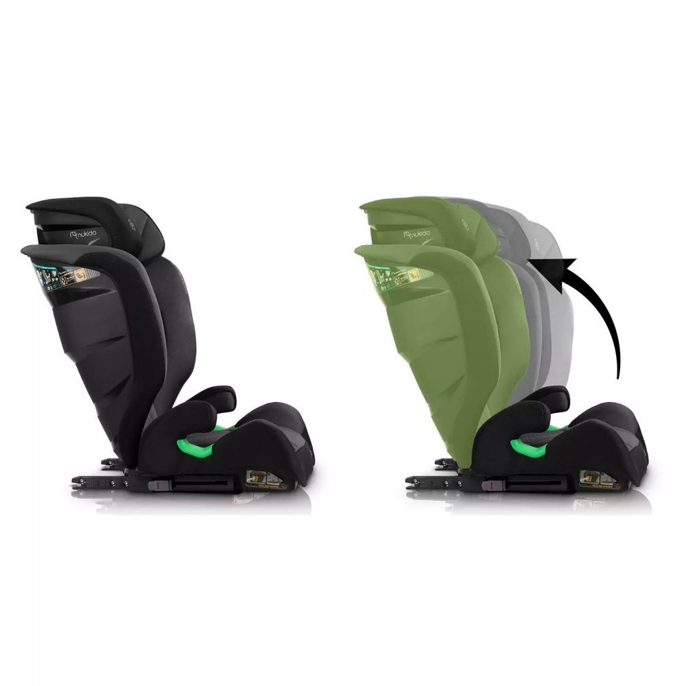Nukido Scaun auto copii cu isofix I-SIZE 100-150 cm Louis Soft NegruGrispatar reglabil si detasabiltetiera reglabila in 12 pozitiiindicatori instalare centuraprotectie la impact lateralcertificare ECE R129