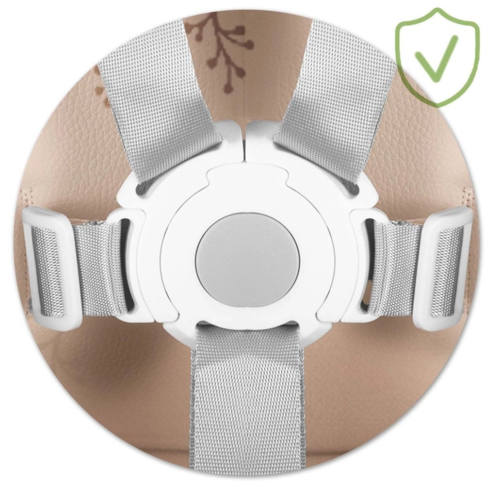 Nukido Scaun de masa multifunctional 3in1 cu utilizare versatilamasuta reglabila si detasabilahusa impermeabilacenturi de siguranta si suport picioare Tilo Bej
